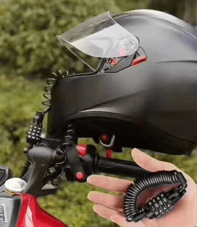 Motorcycle helmet lock